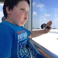 Cameron on the viewing deck