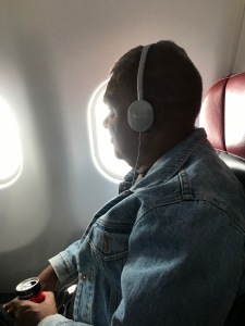 Enjoying the plane trip