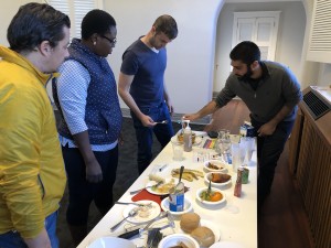 Kiya demonstrates varied consistencies to new support workers.